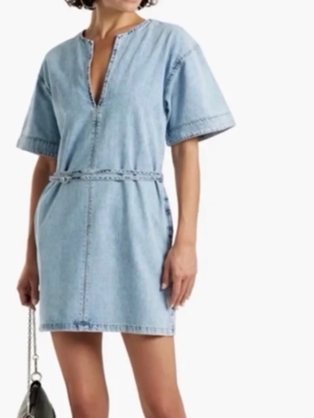 Frame Denim Belted Mini Dress